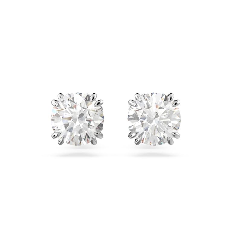SWAROVSKI Pendientes Swarovski De Botón Constella Talla Redonda Rodio ...