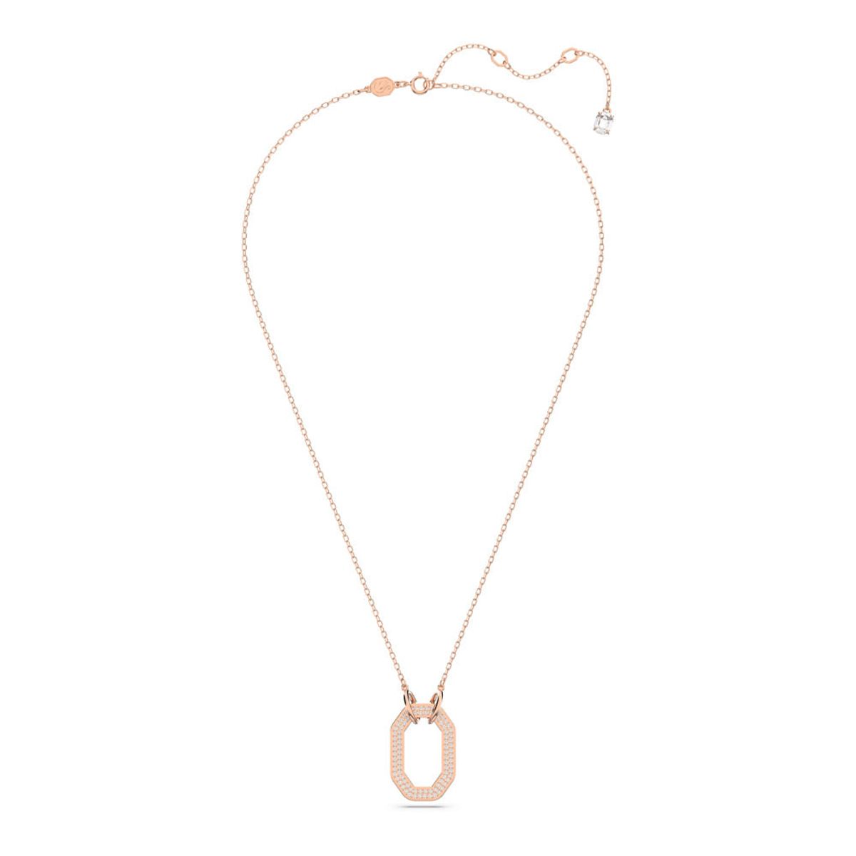 SWAROVSKI - Colgante Swarovski Dextera Octogonal Pavé Blanco Baño Rosa 5642389