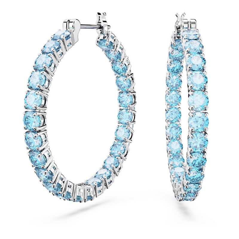 SWAROVSKI - Pendientes Swarovski De Aro Matrix Talla Redonda Rodio 5647446