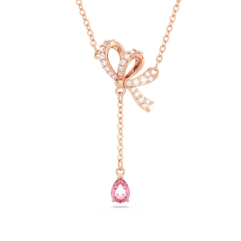 SWAROVSKI - Colgante Swarovski En Y Volta Lazo Rosa Baño Tono Oro Rosa 5647569