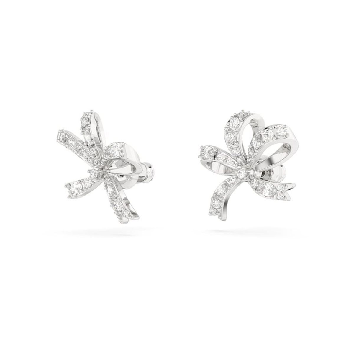 SWAROVSKI - Pendientes Swarovski De Botón Volta Lazo Pequeños Rodio 5647579