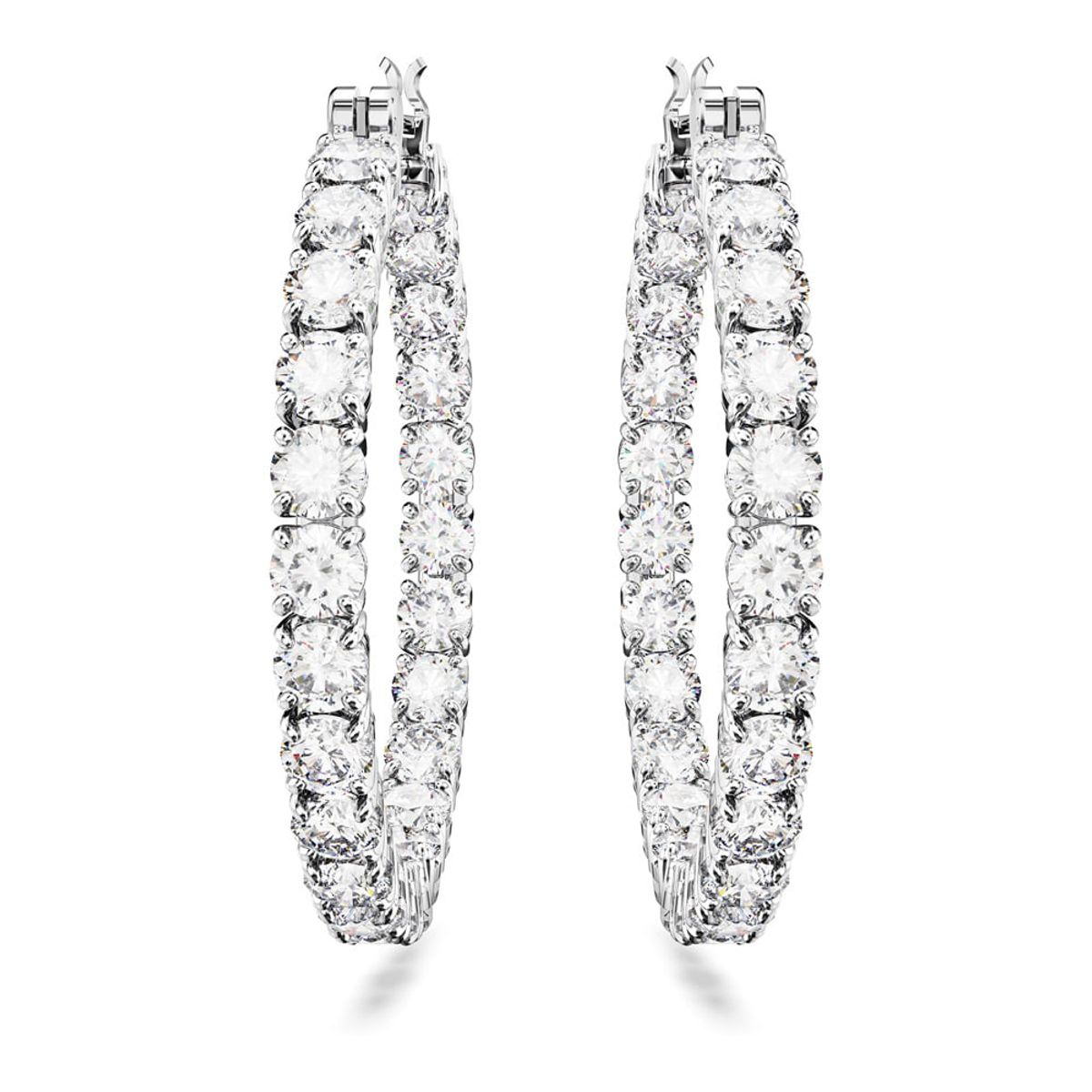 SWAROVSKI - Pendientes Swarovski De Aro Matrix Talla Redonda Rodio 5647715