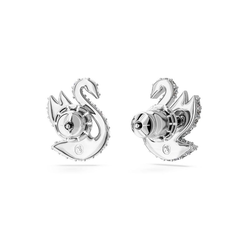 SWAROVSKI - Pendientes De Botón Swarovski Iconic Swan Cisne Rodio 5647873