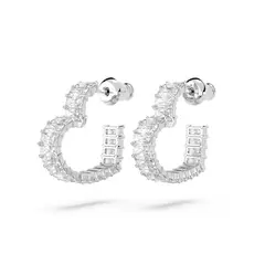 SWAROVSKI - Pendientes De Aro Matrix Corazón Pequeños Rodio 5653170