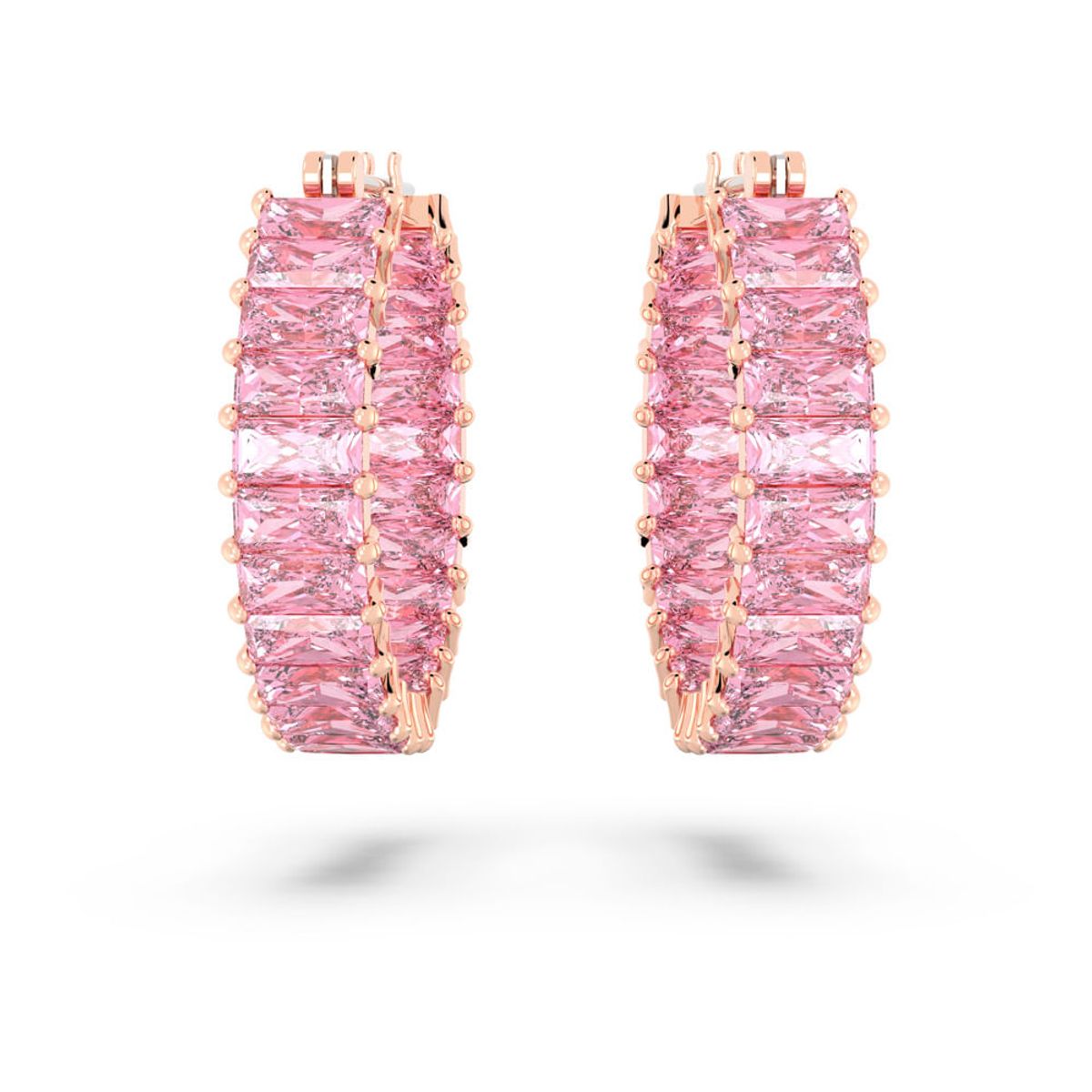 SWAROVSKI - Pendientes Swarovski De Aro Matrix Talla Baguette Rosa 5657726