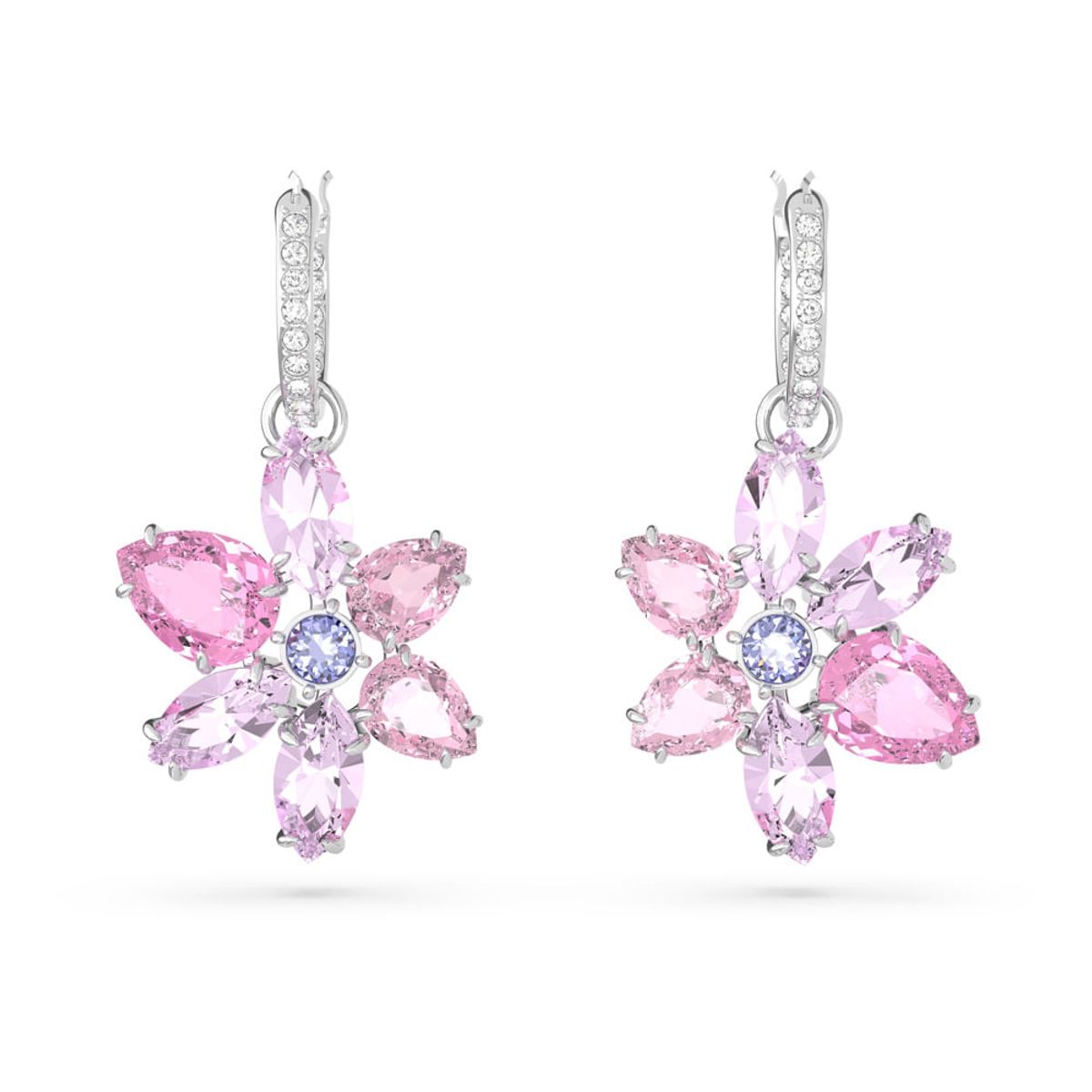 SWAROVSKI - Pendientes Swarovski Gema Tallas Mixtas Flor Rosas Rodio 5658397