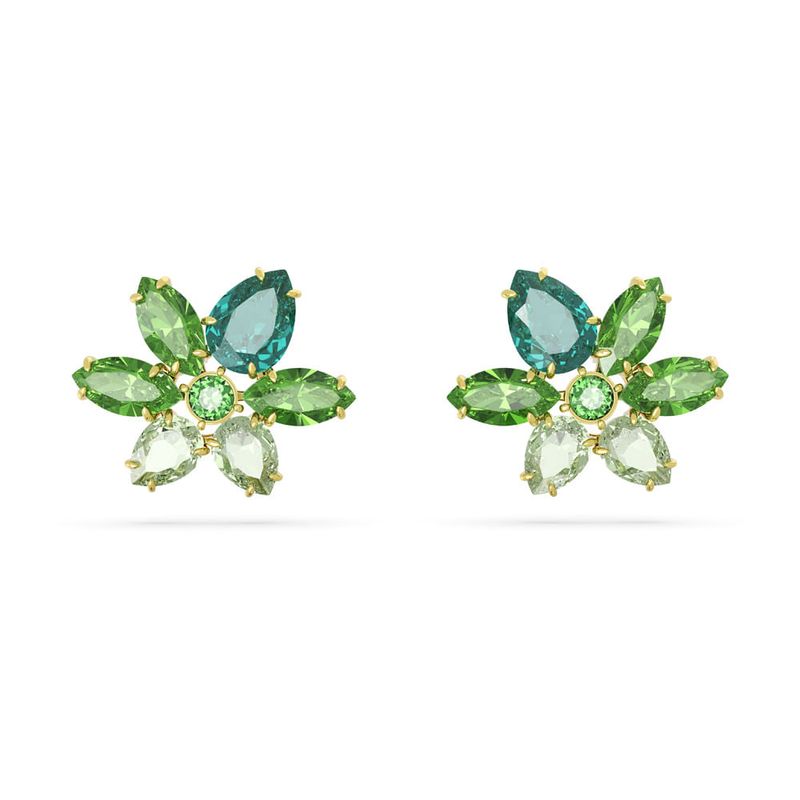 SWAROVSKI - Pendientes Swarovski De Botón Gema Tallas Mixtas Flor Oro 5658400
