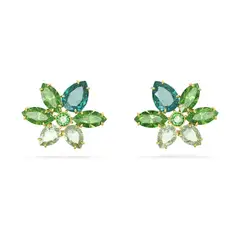 SWAROVSKI - Pendientes De Botón Gema Tallas Mixtas Flor Oro 5658400