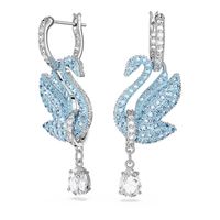 Pendientes Iconic Swan Cisne Azules Baño De Rodio 5660593