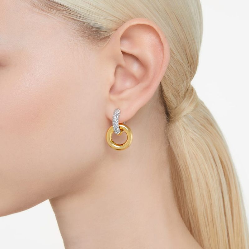 SWAROVSKI - Pendientes Swarovski De Aro Dextera Bucle Entrelazado Oro 5668818