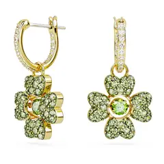 SWAROVSKI - Pendientes Idyllia Trébol Verdes Baño Tono Oro 5670664