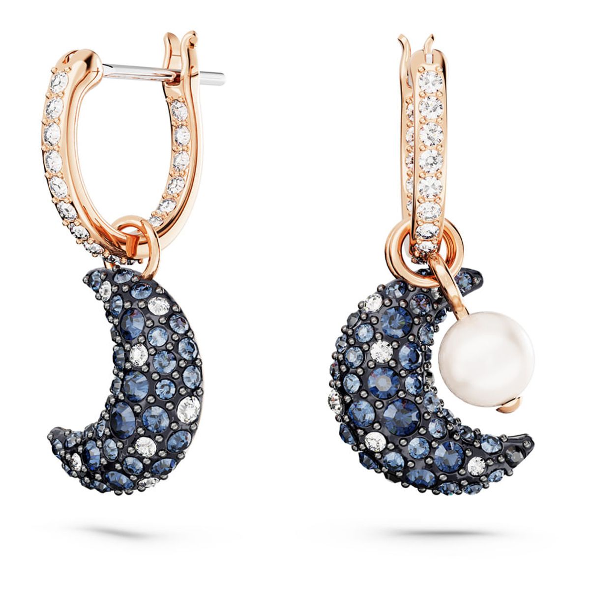 SWAROVSKI - Pendientes Swarovski Luna Diseño Asimétrico Luna Rosa 5671569