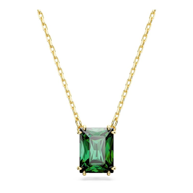 SWAROVSKI - Colgante Swarovski Matrix Talla Rectangular Verde Baño Oro 5677141
