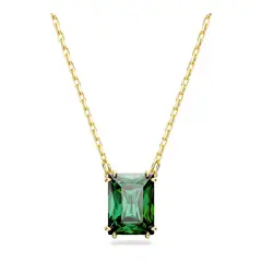 SWAROVSKI - Colgante Matrix Talla Rectangular Verde Baño Oro 5677141
