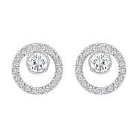 Aros Creativity Circle Pequeños Blanco Baño Rodio 5201707