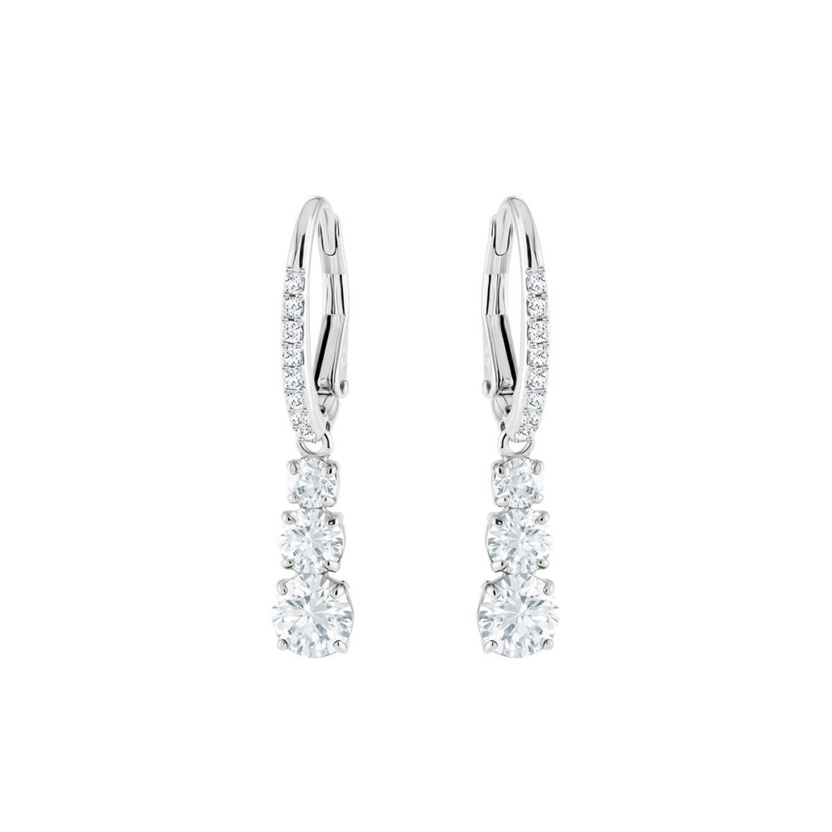 SWAROVSKI - Aretes Swarovski Attract Trilogy Round Blanco Baño De Rodio 5416155