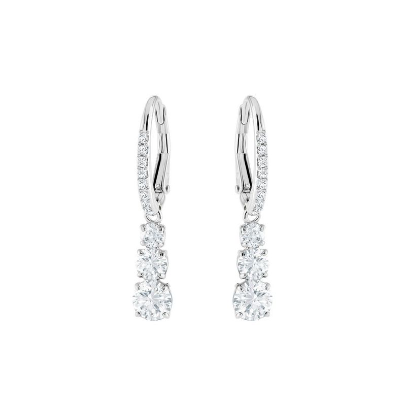 SWAROVSKI - Aretes Swarovski Attract Trilogy Round Blanco Baño De Rodio 5416155