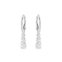 SWAROVSKI - Aretes Attract Trilogy Round Blanco Baño De Rodio 5416155