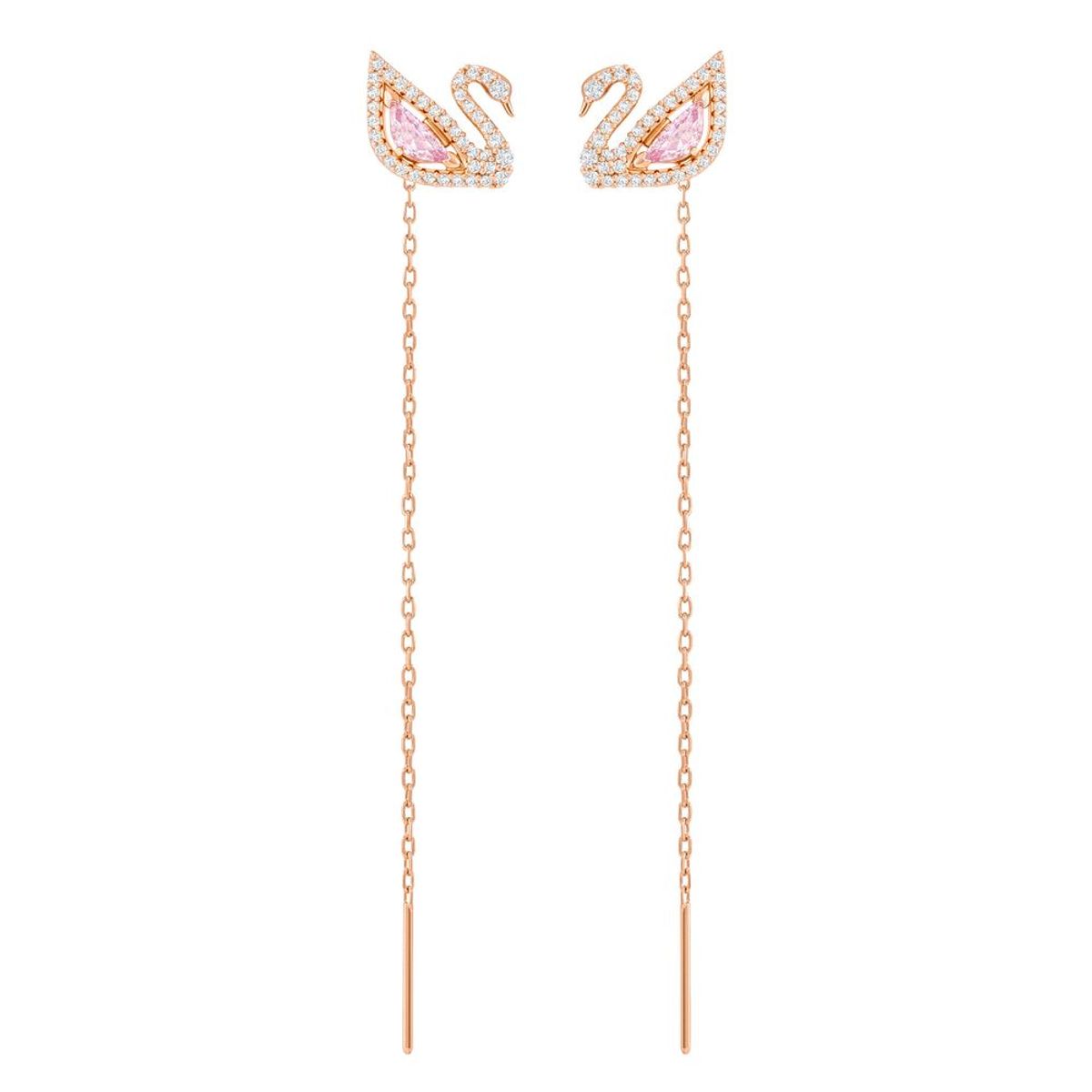 SWAROVSKI - Aretes Swarovski Dazzling Swan Multicolor Baño De Oro Rosa 5469990