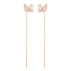 SWAROVSKI - Aretes Dazzling Swan Multicolor Baño De Oro Rosa 5469990