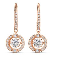 Aretes Sparkling Dance Blanco Baño Tono Oro Rosa 5504753
