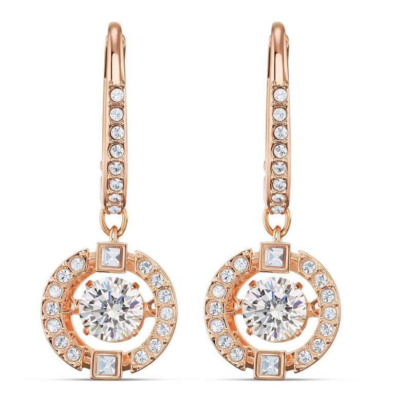 SWAROVSKI - Aretes Swarovski Sparkling Dance Blanco Baño Tono Oro Rosa 5504753