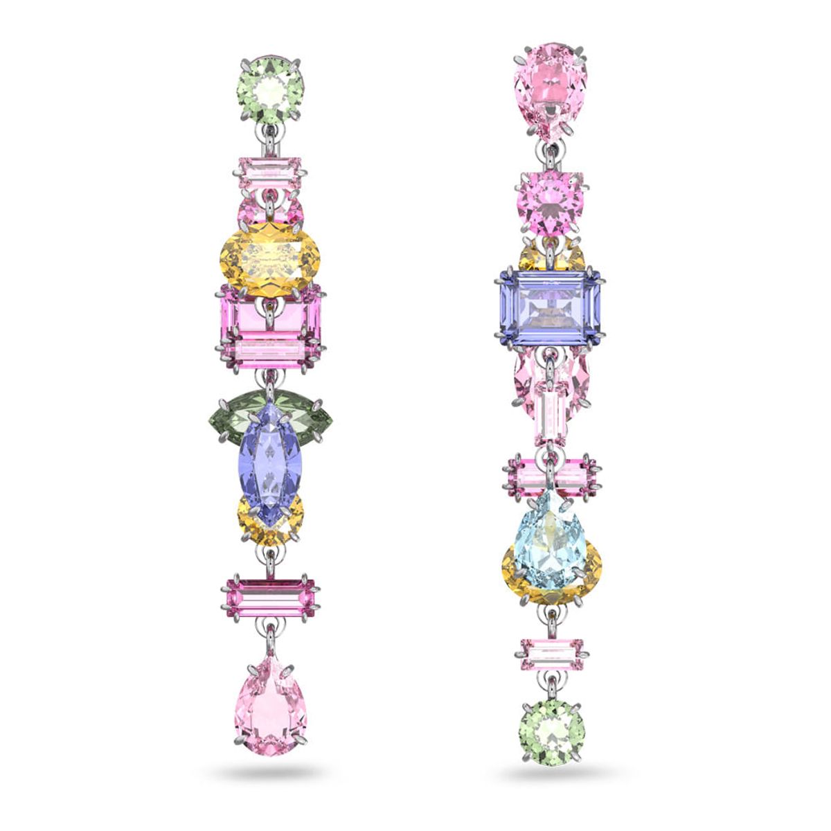 SWAROVSKI - Aros Swarovski De Gota Gema Largos Multicolor Baño De Rodio 5613740