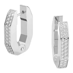SWAROVSKI - Aros De Aro Dextera Octogonal Blanco Joya Original 5618307.-