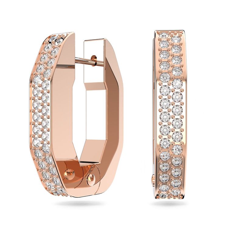 SWAROVSKI - Aros Swarovski De Aro Dextera Octogonal Blancos Baño Rosa 5634993