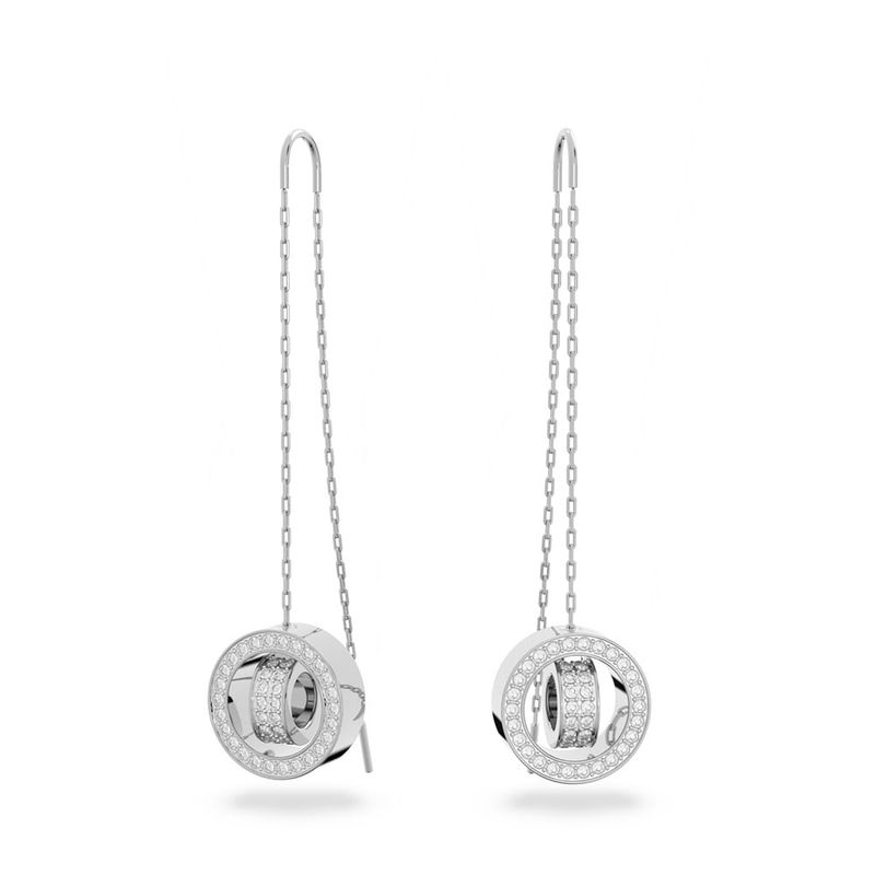 SWAROVSKI - Aretes Swarovski Hollow Largos Baño De Rodio Joya Original 5636435