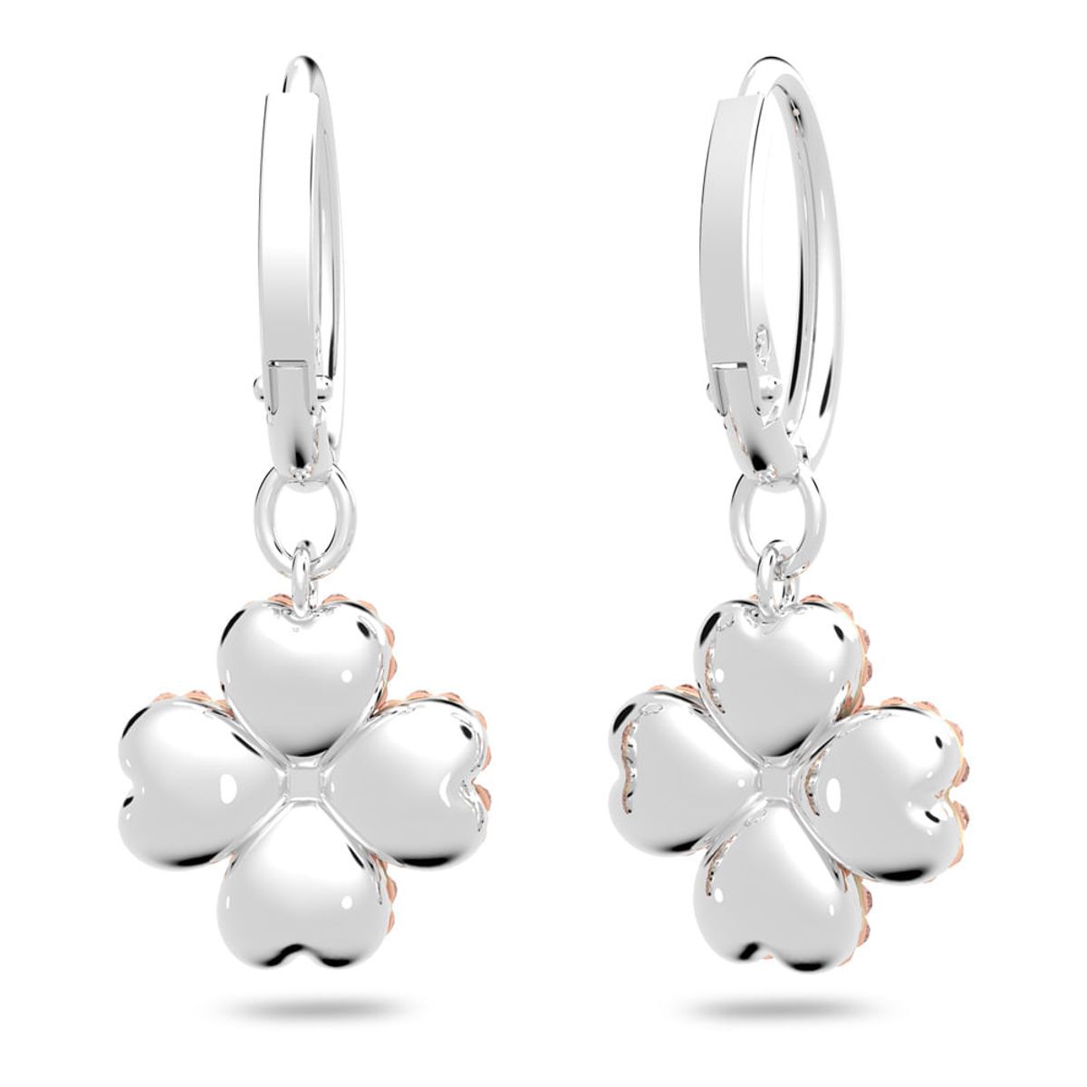 SWAROVSKI - Aros Swarovski De Aro Latisha Flor Rosas Baño De Rodio 5636485