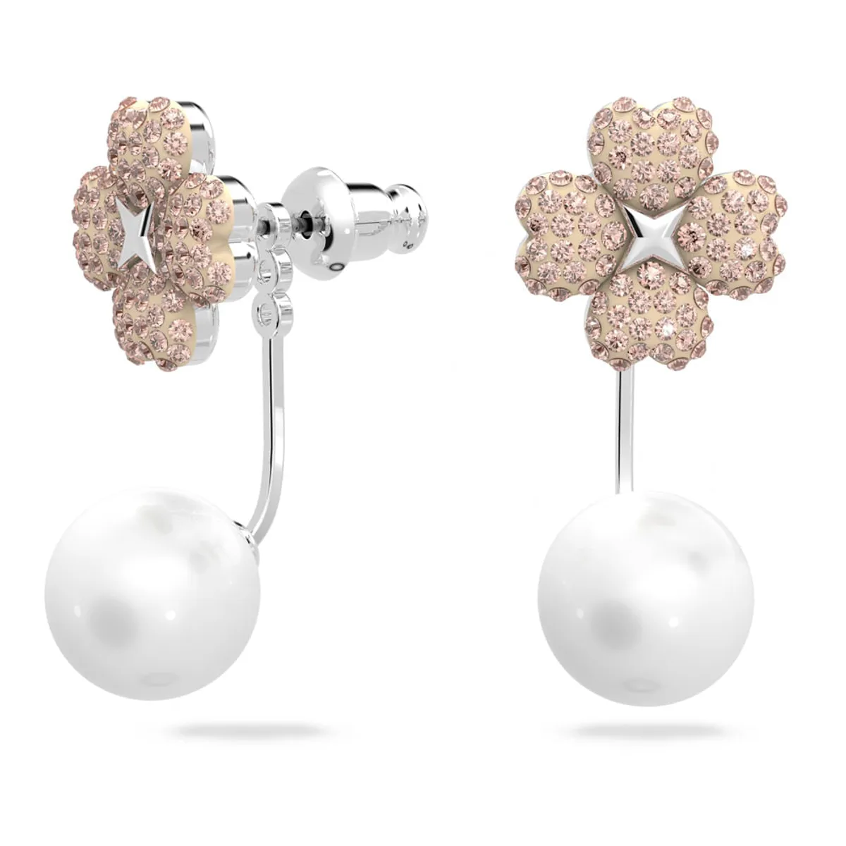 SWAROVSKI - Aros Swarovski Ear Jacket Latisha Flor Baño De Rodio 5636486.-