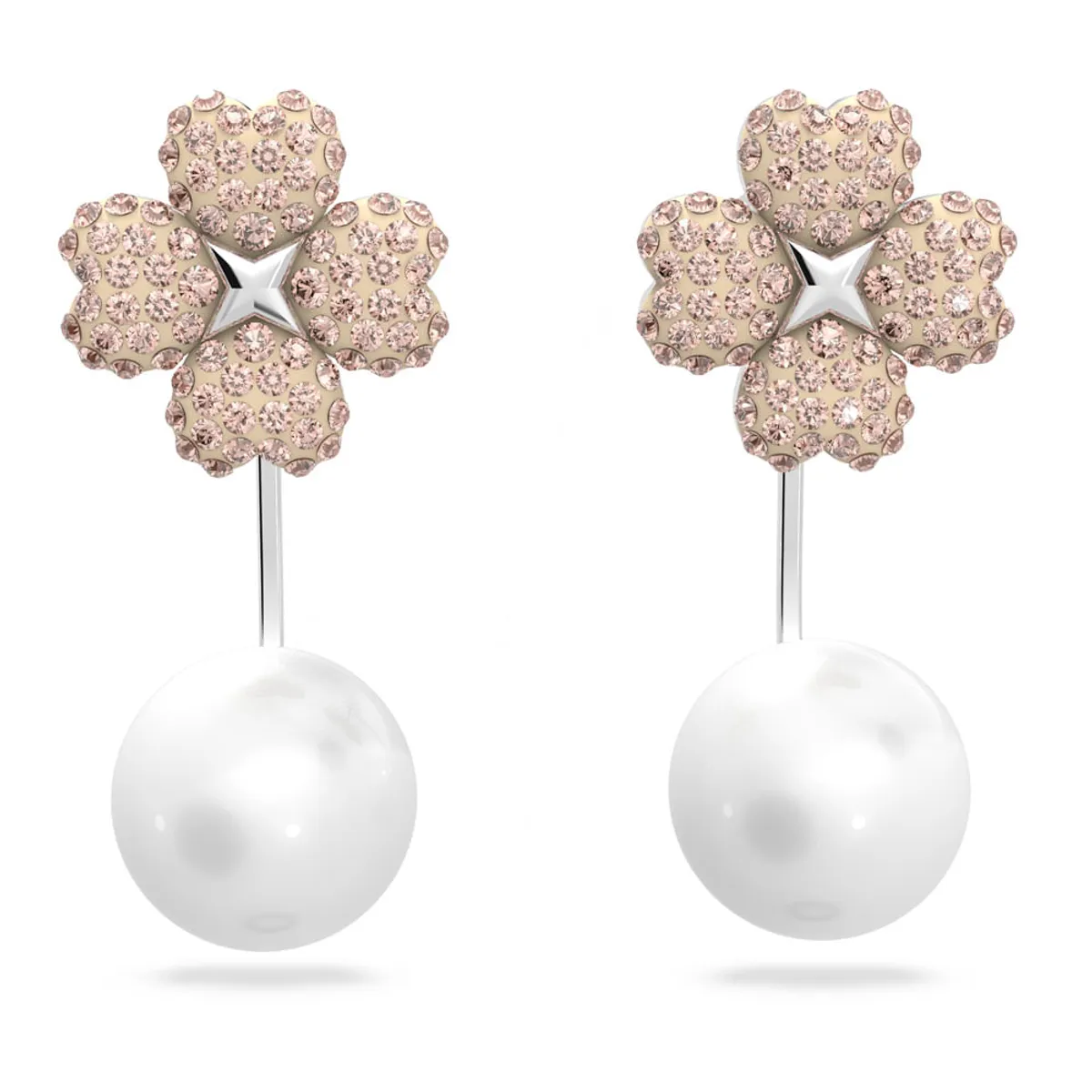 SWAROVSKI - Aros Swarovski Ear Jacket Latisha Flor Baño De Rodio 5636486.-