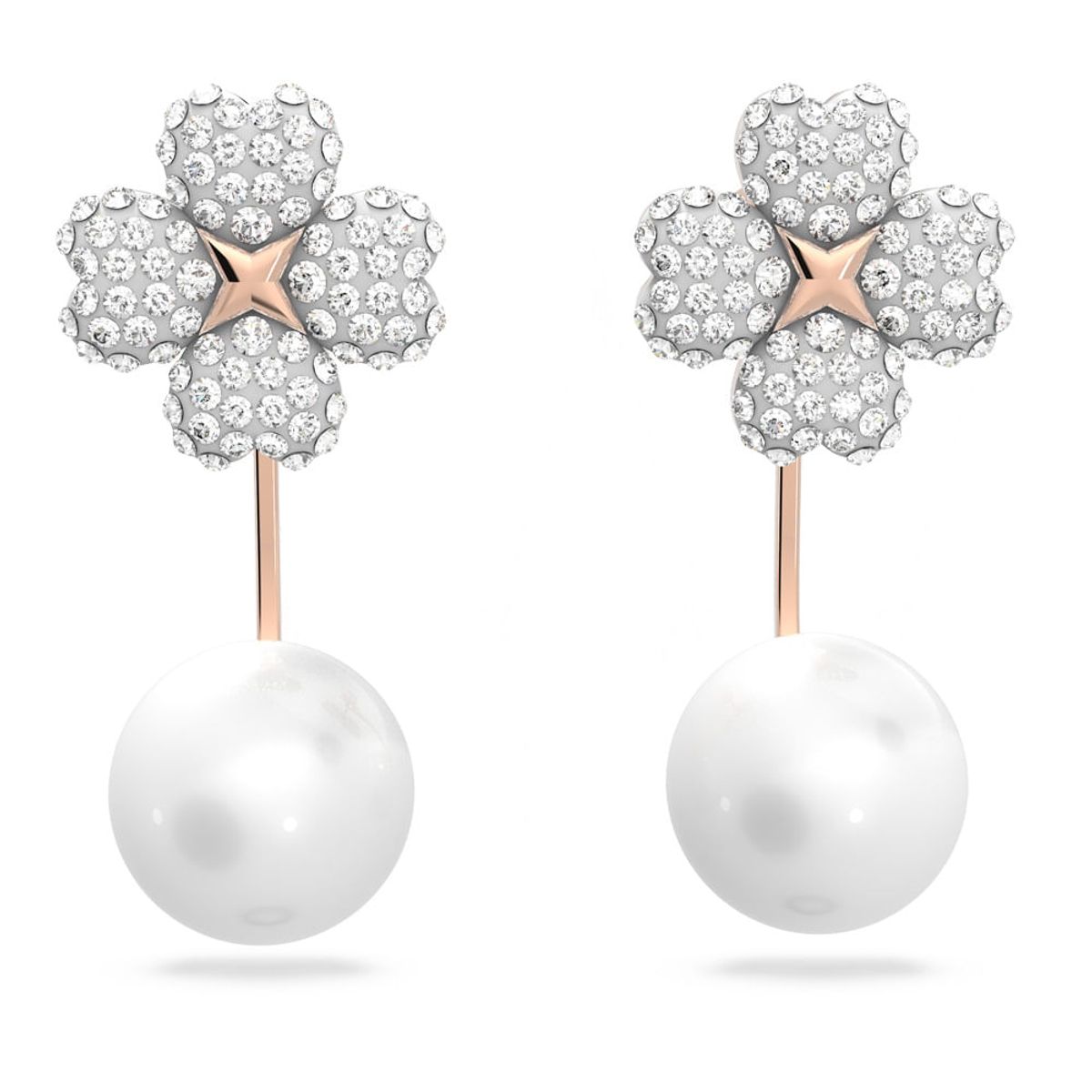 SWAROVSKI - Aros Swarovski Ear Jacket Latisha Flor Baño Tono Oro Rosa 5636487