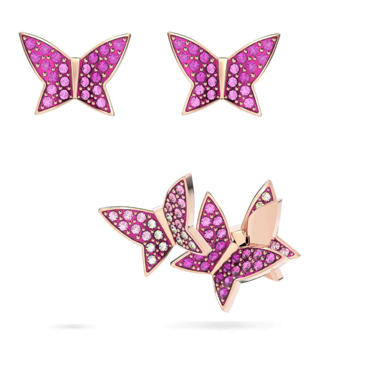 SWAROVSKI - Aretes Swarovski Lilia Mariposa Baño Tono Oro Rosa 5636428