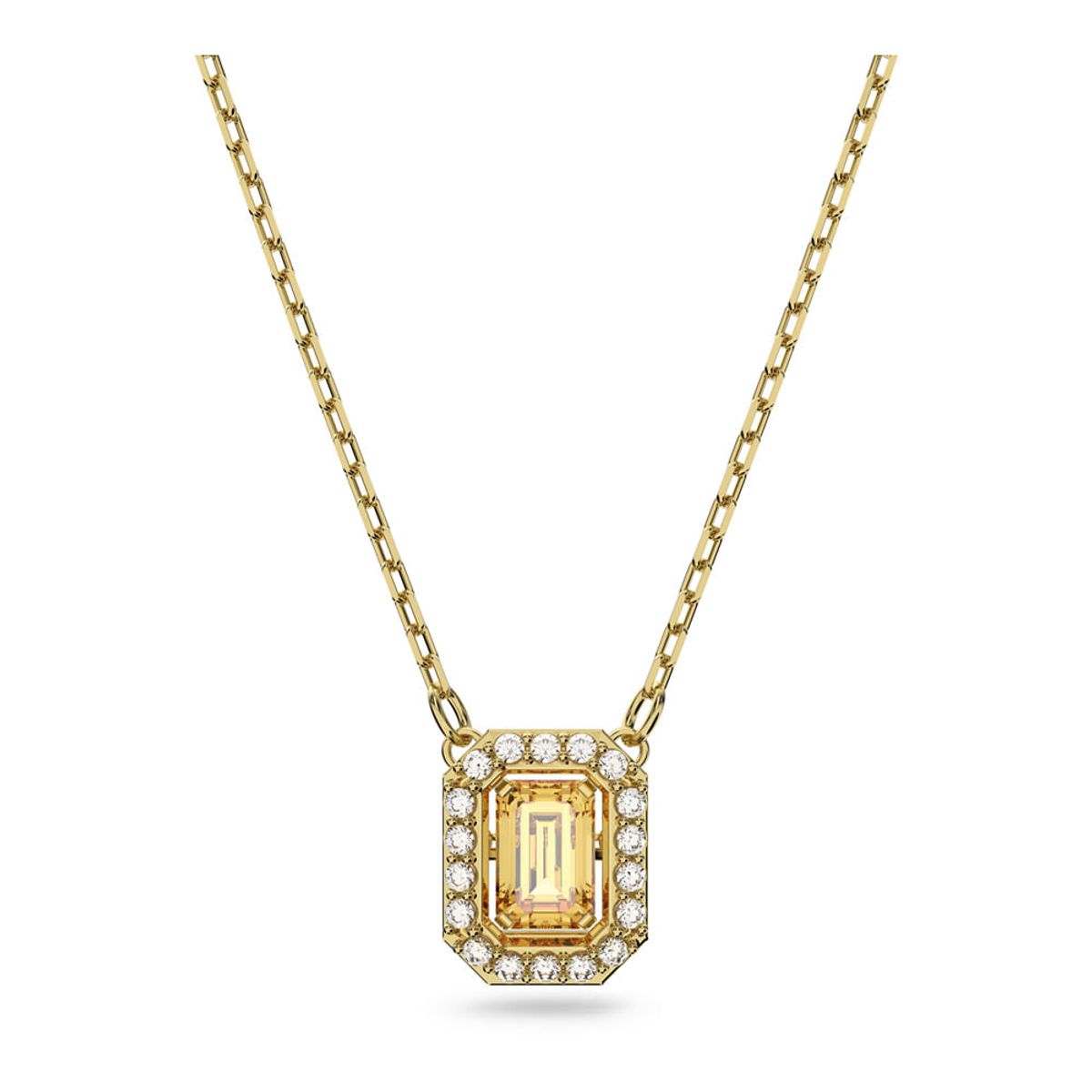 SWAROVSKI - Collar Millenia Circonita Swarovski Cuadrada Amarillo Oro 5598421