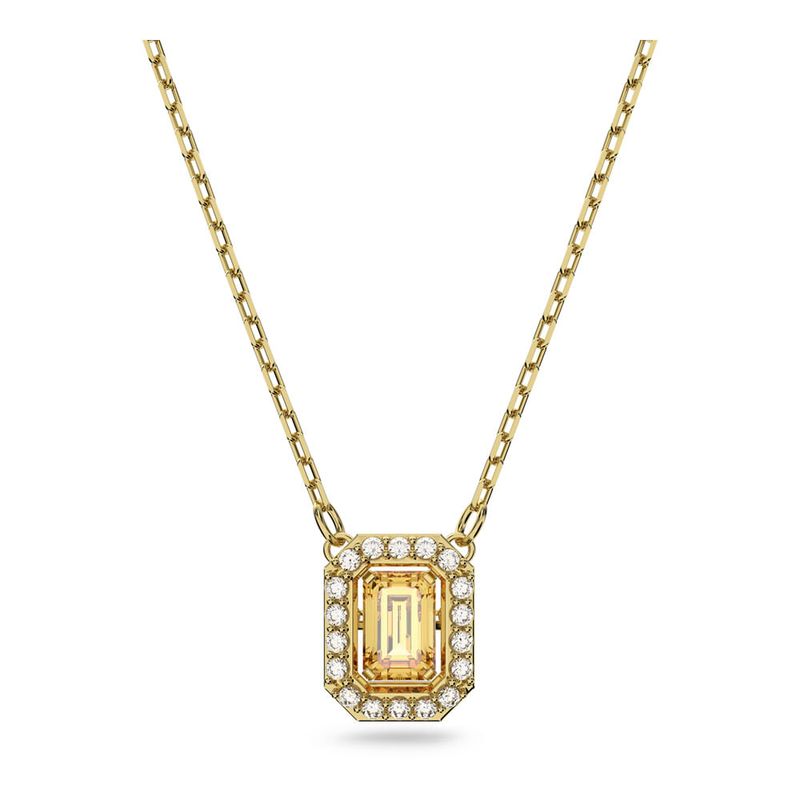 SWAROVSKI - Collar Millenia Circonita Swarovski Cuadrada Amarillo Oro 5598421