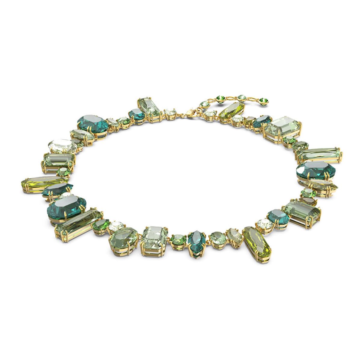 SWAROVSKI - Collar Swarovski Gema Verde Baño Tono Oro Joya Original 5613735