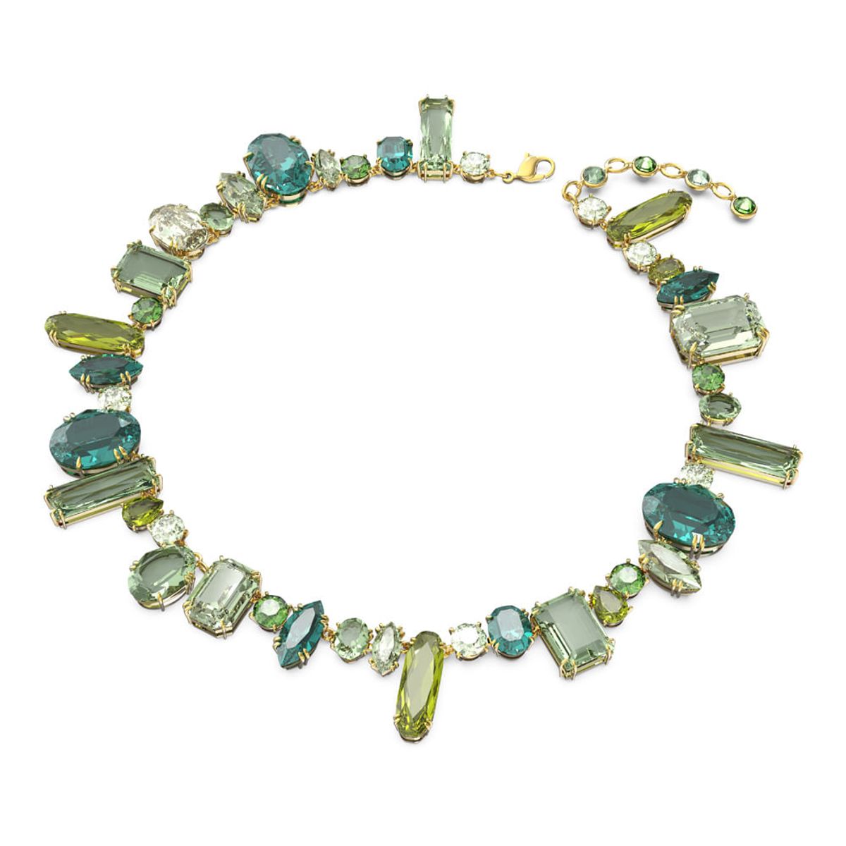 SWAROVSKI - Collar Swarovski Gema Verde Baño Tono Oro Joya Original 5613735