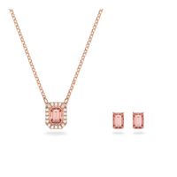 Conjunto Millenia Zirconia De Talla Octogonal Rosa 5620548