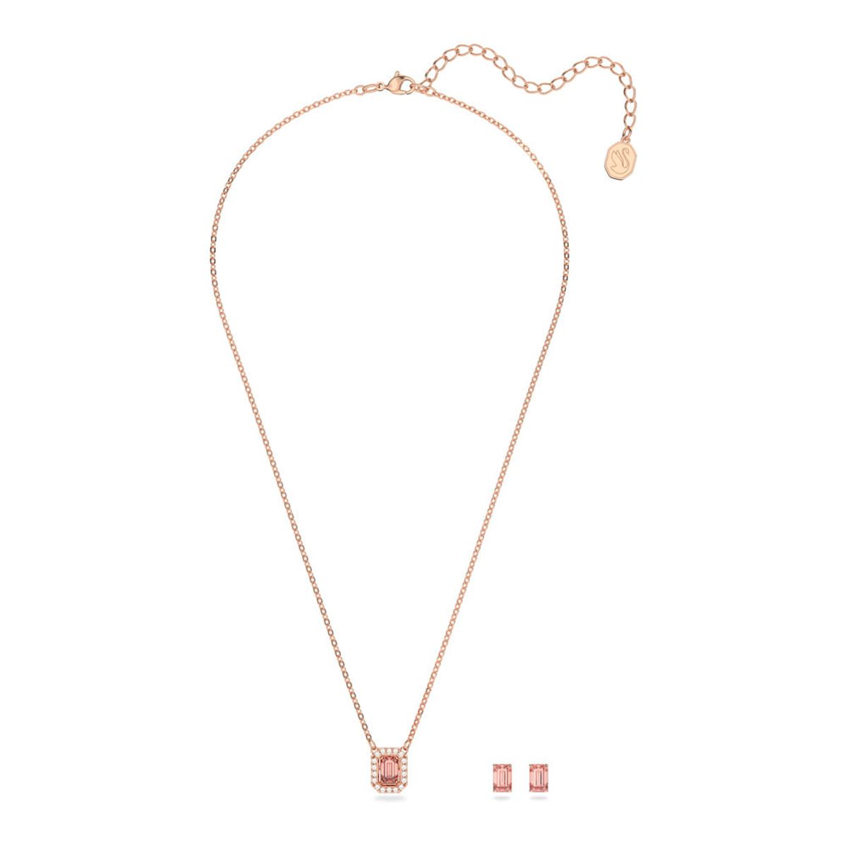 SWAROVSKI - Conjunto Millenia Zirconia Swarovski De Talla Octogonal Rosa 5620548