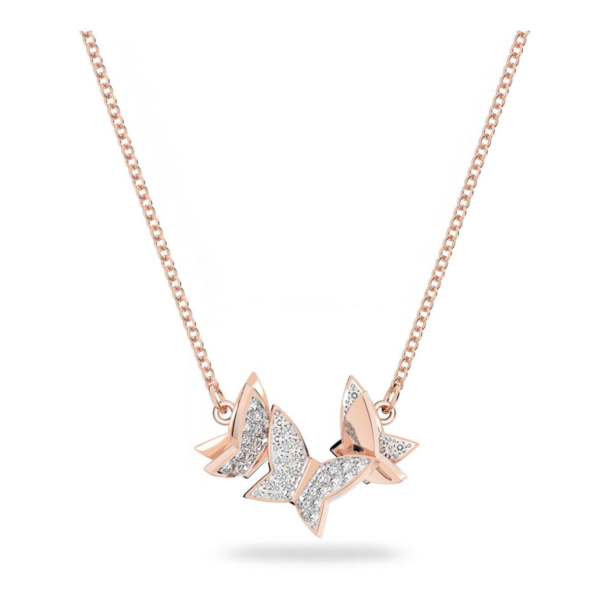 SWAROVSKI - Collar Swarovski Lilia Mariposa Blanco Baño Tono Oro Rosa 5636422