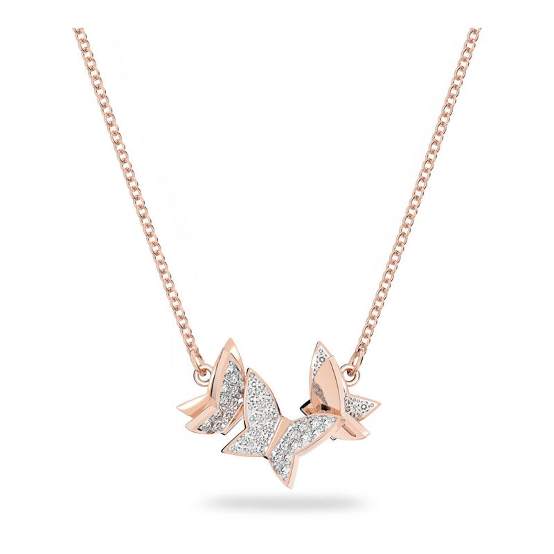 SWAROVSKI - Collar Swarovski Lilia Mariposa Blanco Baño Tono Oro Rosa 5636422