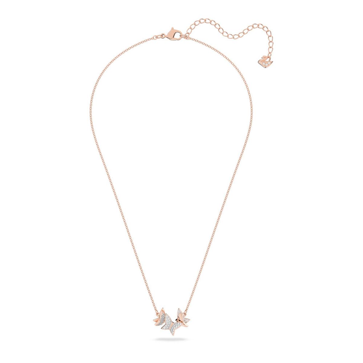 SWAROVSKI - Collar Swarovski Lilia Mariposa Blanco Baño Tono Oro Rosa 5636422