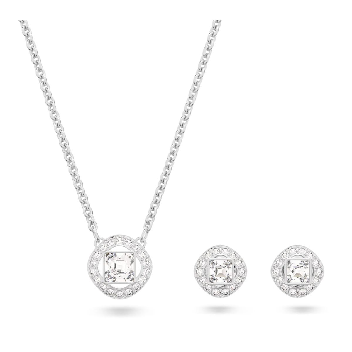 SWAROVSKI - Conjunto Swarovski Angelic Square Blanco Baño De Rodio 5646907