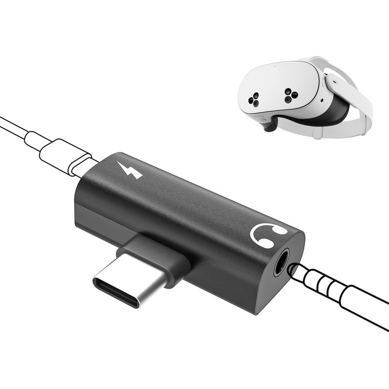 GENERICO - Adaptador Tipo C Audio Y Carga Para Meta Quest 3s Vr