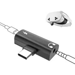 GENERICO - Adaptador Tipo C Audio Y Carga Para Meta Quest 3s Vr