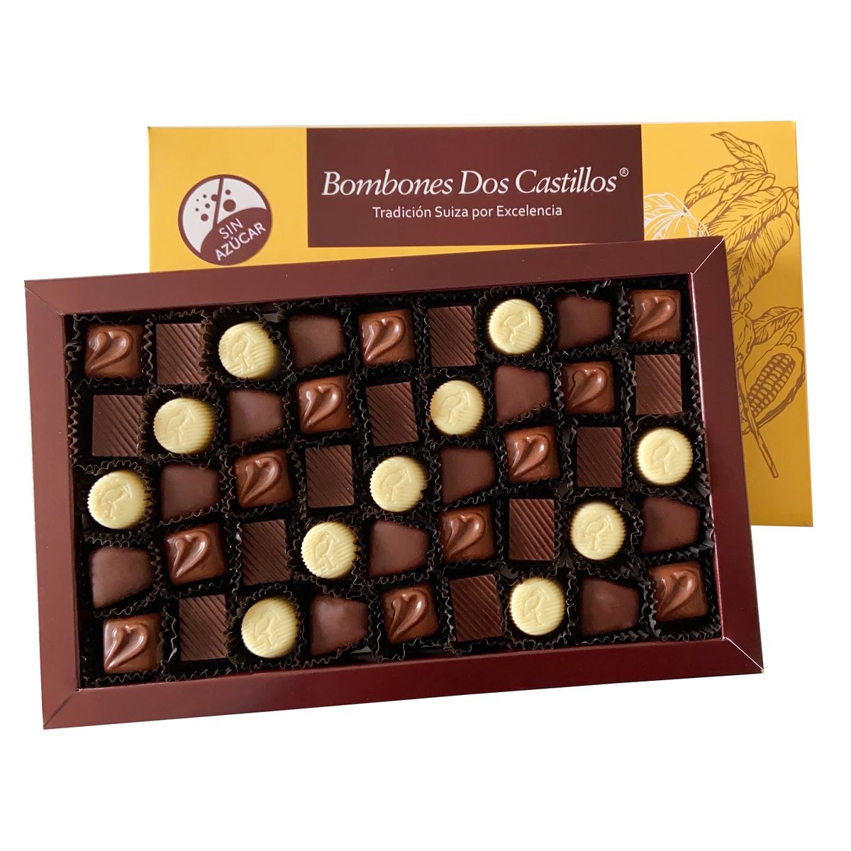 BOMBONES DOS CASTILLOS - Caja de Chocolates Sin Azúcar Dos Castillos N3