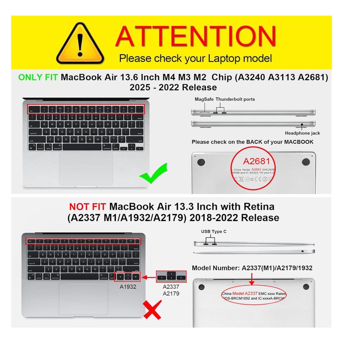 GENERICO - Carcasa 360 Reforzada Para Macbook Air 136 M4 A3240 2025