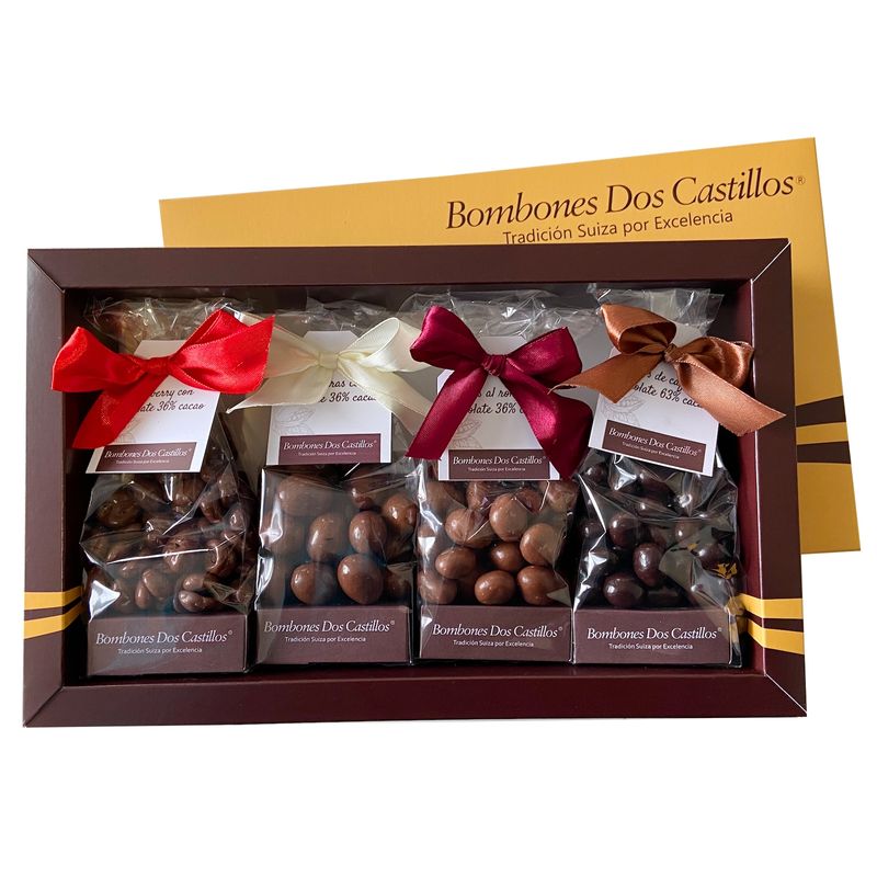BOMBONES DOS CASTILLOS - Caja con 4 Bolsas de Grageados surtidos  520 Grs
